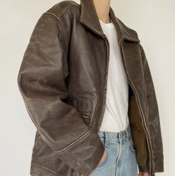 Brown Distressed Leather Jackets